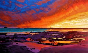Fiery Sunset Over Garryvoe Beach3 watermark